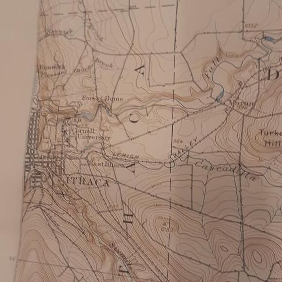 Ithaca ny original topographic map. Set of two maps. Dryden. Upstate ny. Cornell - Picture 8 of 9